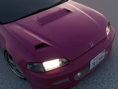 Wings West RS Civic EG Lip Kit and Extras Low-poly 3D model