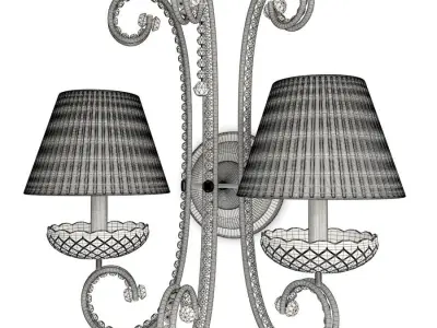 Baroque crystal Wall Lamp 3D model
