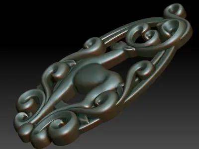 Deer pendant 3D print model