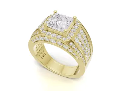 Princess Pointer With Round Bold Look Ring 3D print model