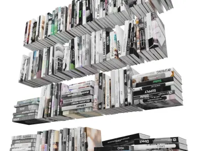 Books 150 pieces 4-6-2 Low-poly 3D model