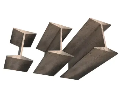 Iron Beams Set Low-poly 3D model