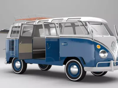 Volkswagen T1 With Full Interior 3D model
