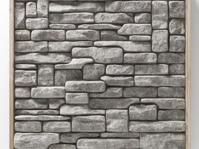 Stone rock panel frame n2 3D model