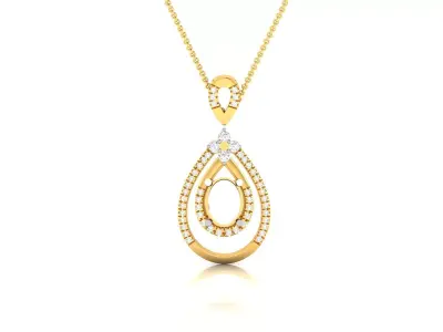 Solitaire Women Pendant 3DM STL OBJ FBX Render Details 3D print model 5