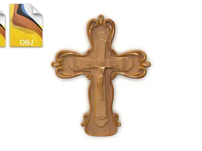 Cross 3D print 3D model wooden 3D model