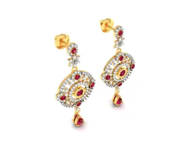 Solitaire Women Earring 3D print model