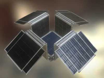 Futuristic Solar Power Module Low-poly 3D model
