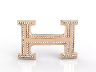 Luxury Diamond H Buckle 3D print model