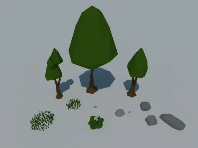 Cartoon Low Poly Village  Free low-poly 3D model