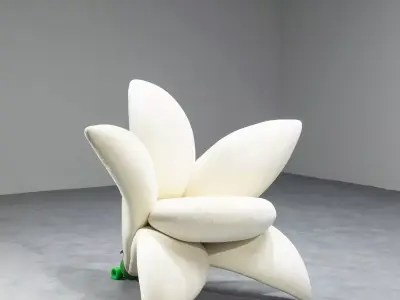 Flower-Inspired Modern Lounge Chair 3D Model 3D model