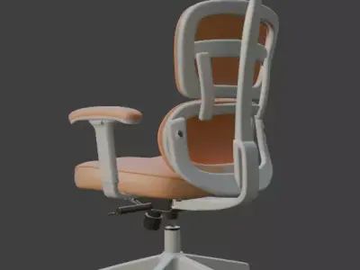 Cute Caramel and White Ergonomic Office Chair 3D model