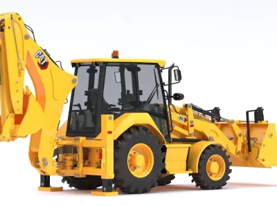 CAT Side Shift Backhoe Loaders 428 3D model