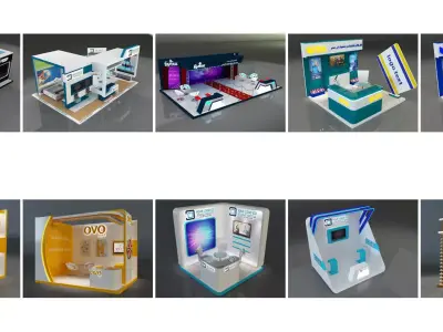 Booth Exhibition Stand G24 3D Model Collection