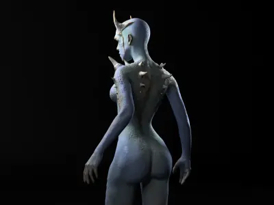 Demon Woman Low-poly 3D model