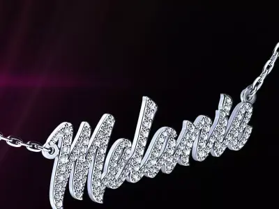 Name necklace Melanie 3D print model