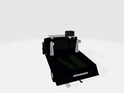 Low poly car truck with camera on top 3D model