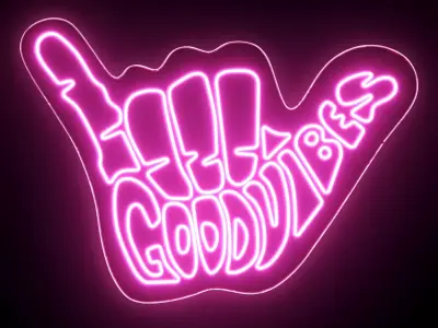 Good Vibes Neon Sign 3D model