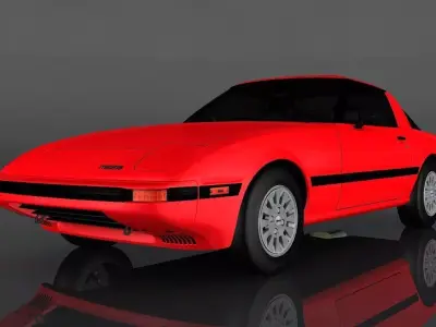 Mazda RX-7 1985  Low-poly 3D model