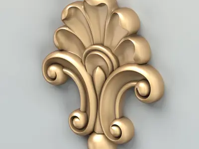 Carved decor central 025 3D model