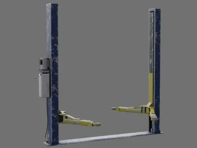 Two Post Lift 1B  Low-poly 3D model