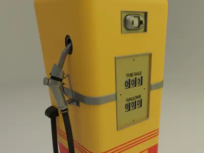 Gas Pump 1940s 3D model