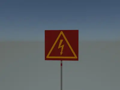 Sign electrical Low-poly 3D model