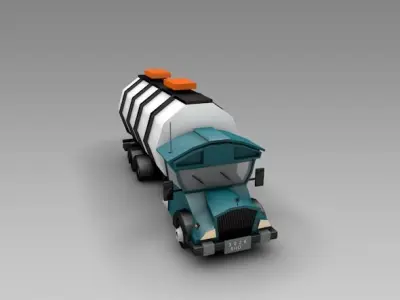 low poly turck tank Low-poly 3D model