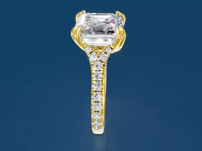 Luxury engagement ring 3D print model