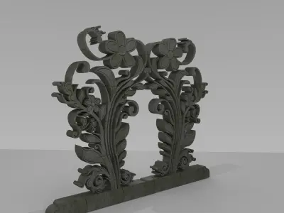 3D Rendering of Gapura Ornament Low-poly 3D model