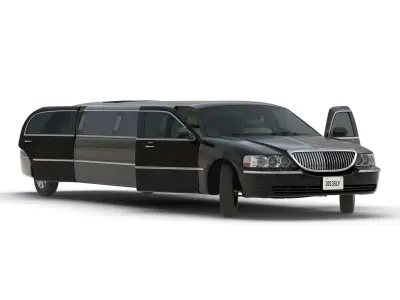 Generic Limousine Black Rigged 3D model