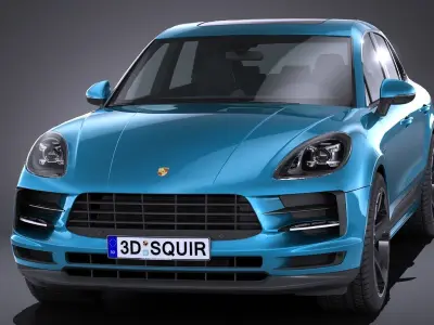 LowPoly Porsche Macan 2019 Low-poly 3D model