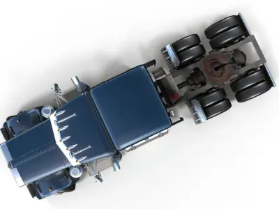 Peterbilt 359 semitruck Low-poly 3D model