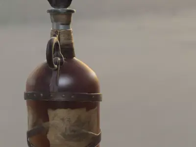 Pirate Rum Bottle  Low-poly 3D model