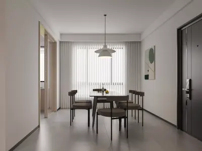 Modern living room dining room interior scenes 418 3D model