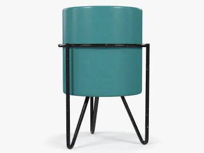 Turquoise Ceramic Pot Low-poly 3D model