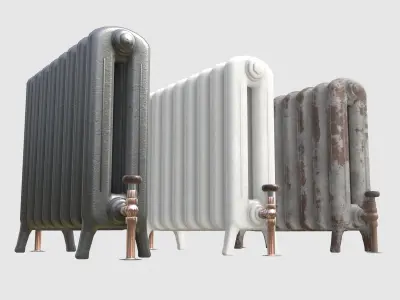 Game-ready radiator- 3 different materials 3D Model Collection