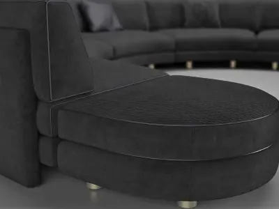 Round Sofa Set 2 3D model