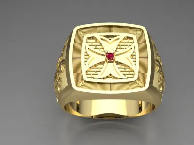 Cross ring 3D model 3D print model