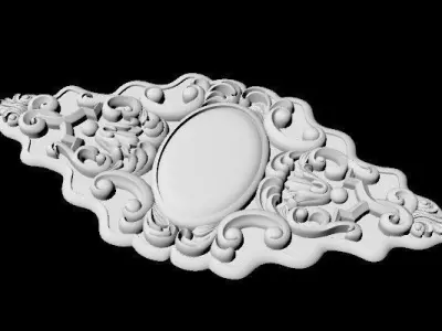 Central decor ornament for furniture 3D model 921