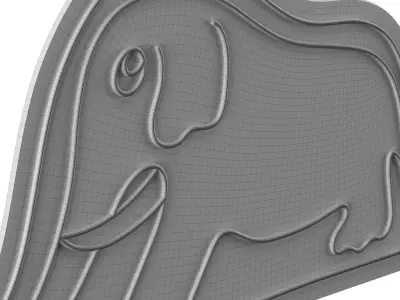 The Little Prince Elephant Neon Sign 3D model