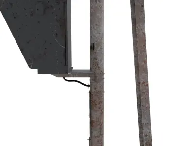 Train Traffic Light Weathered 4 3D model