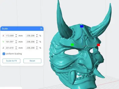 Hannya Samurai Oni Mask 5 3D print model