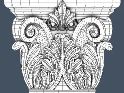 Pilaster Capital 3D model get