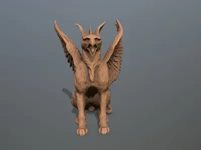 Statue Creature Low-poly 3D model
