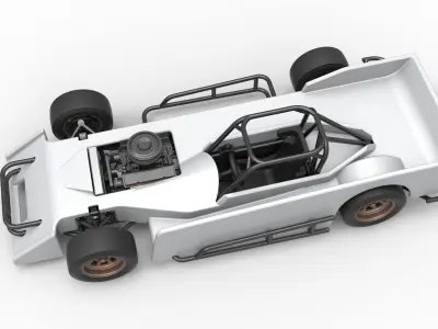Small Block Supermodified race car Scale 1 to 25 3D print model