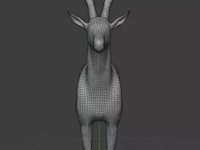 Markhor base mesh  Low-poly 3D model