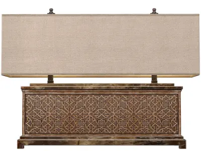 Large table lamp in oriental style Wood Arabic Nightstand  3D model