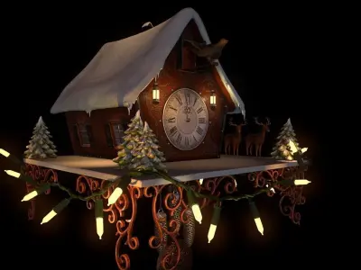 Christmas Cuckoo Clock 3D model