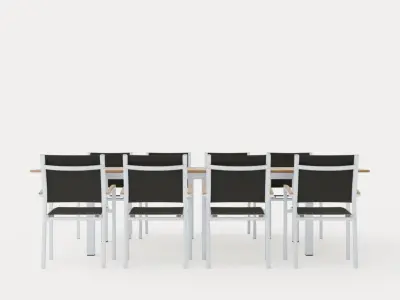 Twin dining set Low-poly 3D model
